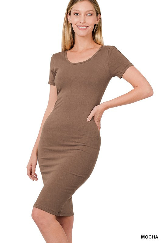 Short Sleeve Midi Dress