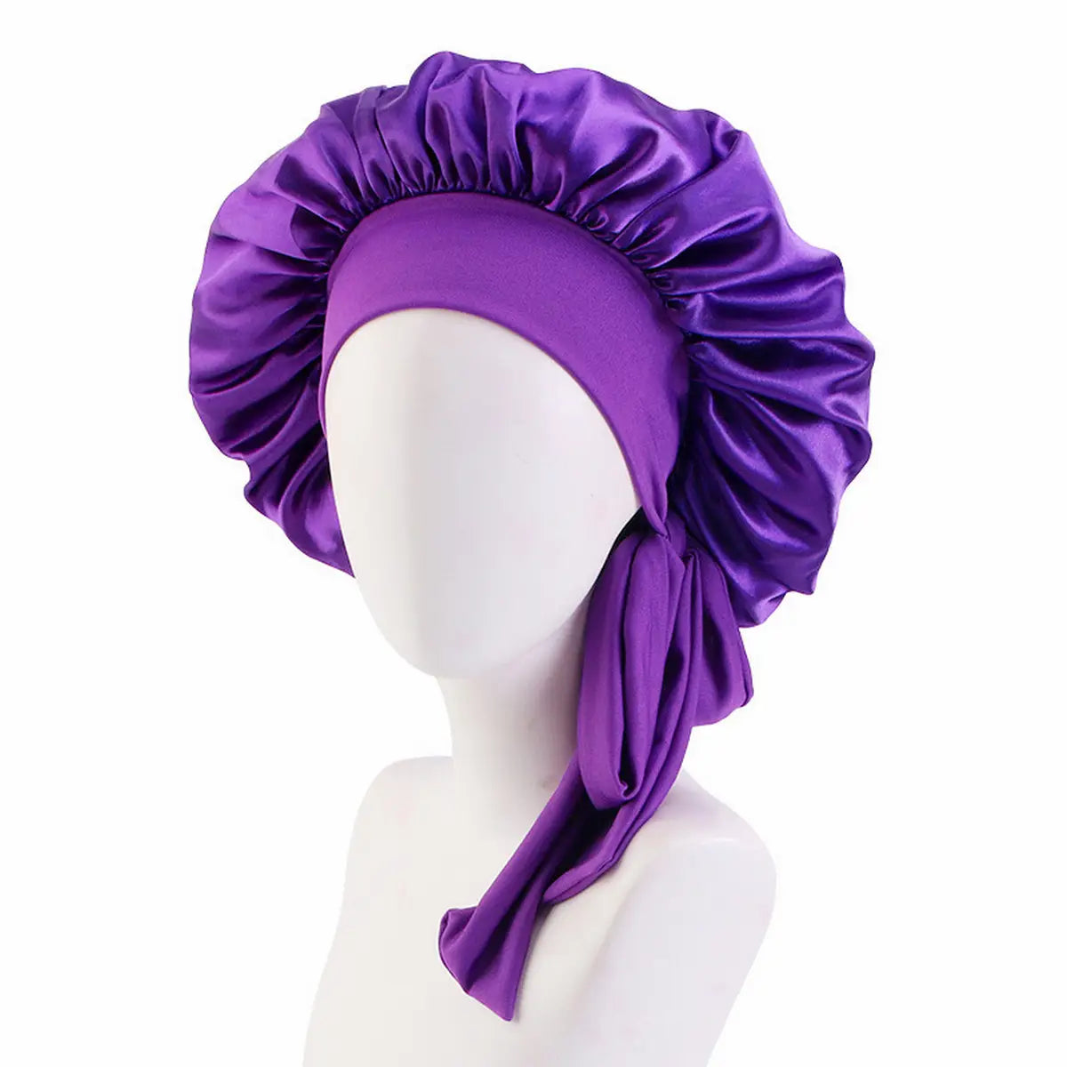 Elastic Ribbon Silk Bow Nightcap/Bonnet