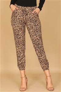 Leopard print midi pants