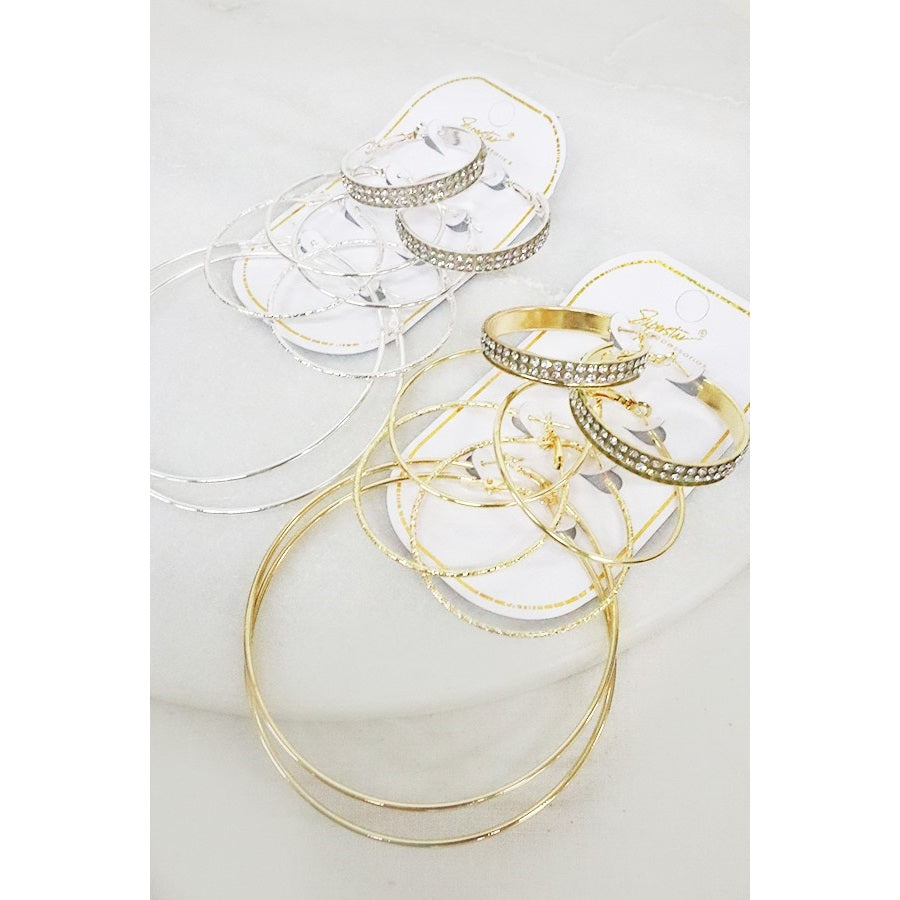 4- Pair Hoop Earring Set