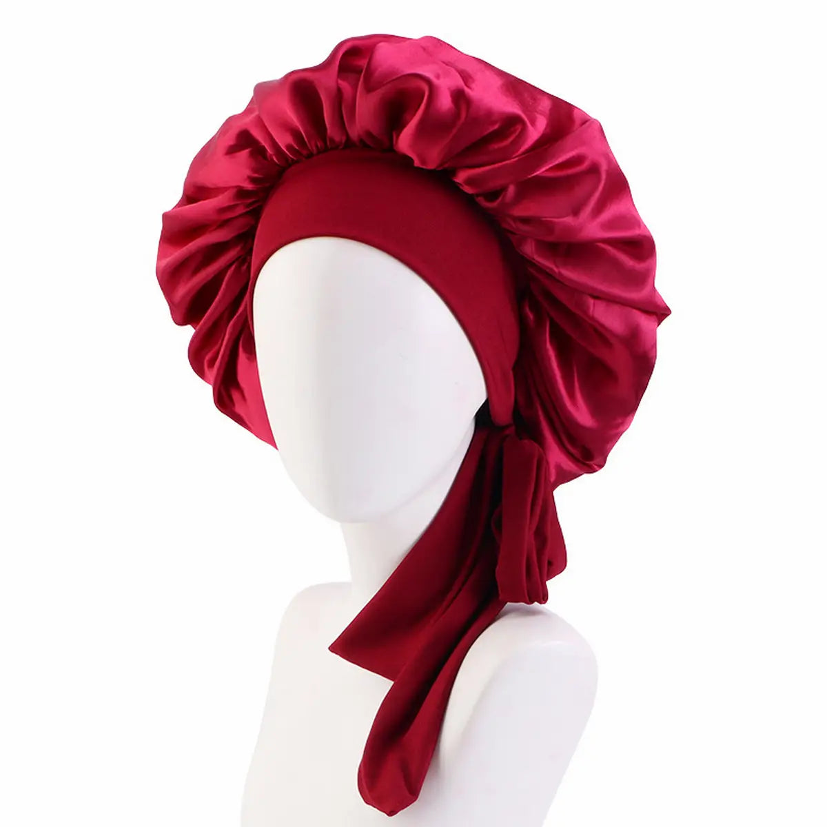 Elastic Ribbon Silk Bow Nightcap/Bonnet